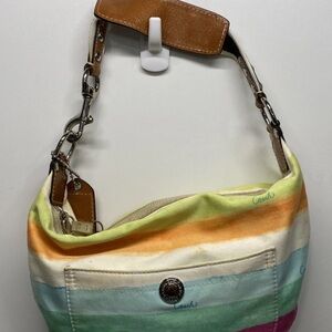 Coach Rainbow Striped Shoulder Bag
